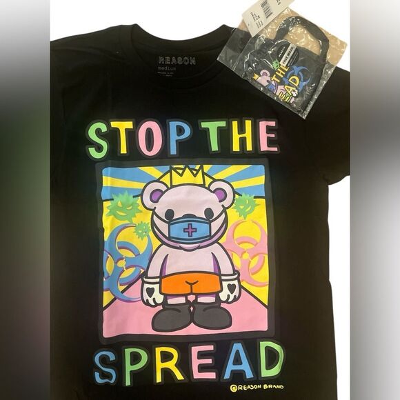 Reason Stop The Spread Short Sleeve Tee With Matching Mask - Picture 2 of 4